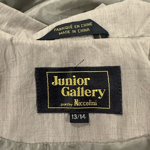 Vintage Junior Gallery trench-coat sage green maxi length SZ 13/14 EUC - Picture 12 of 12